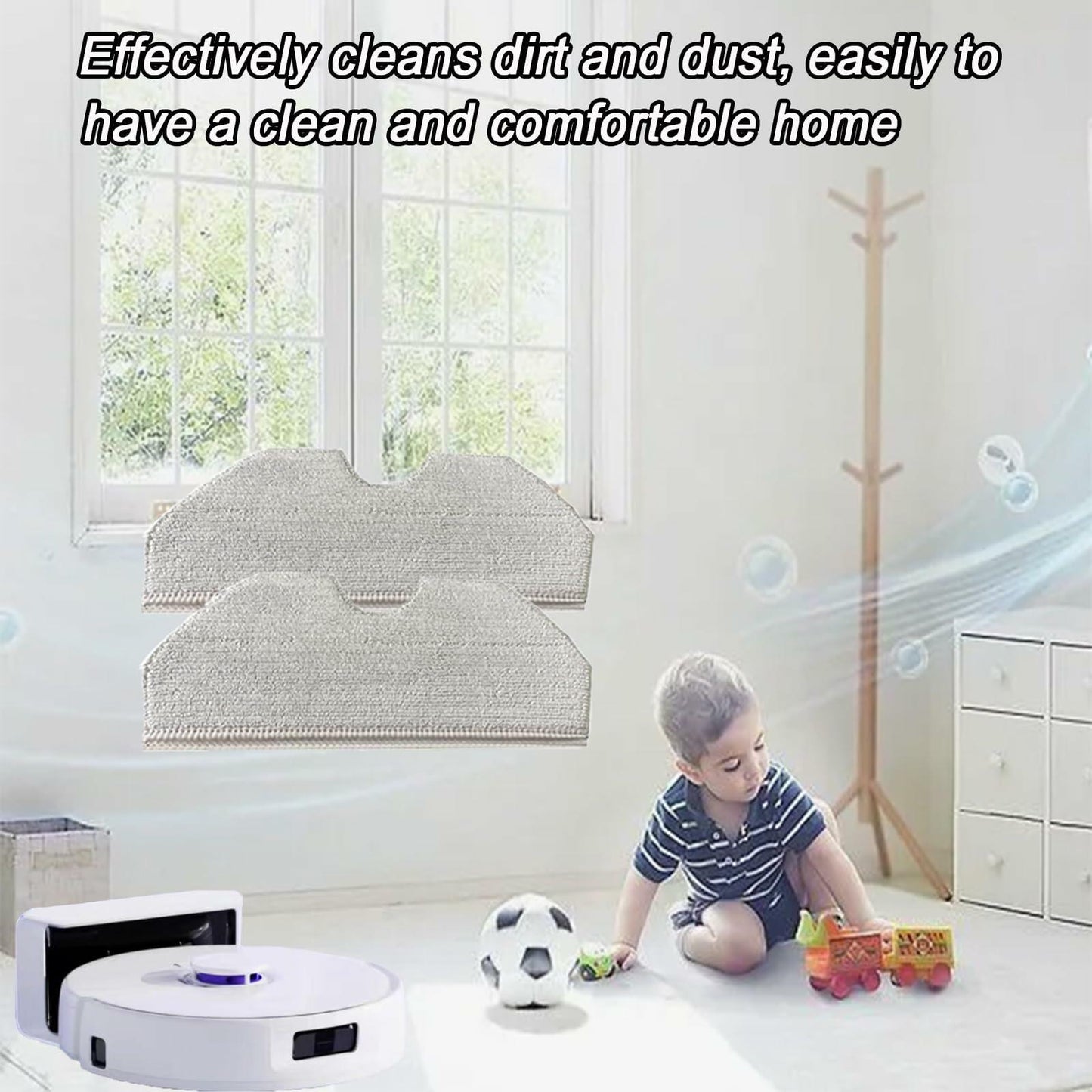 8PCS Mop Pads for Narwal Freo X Plus Robot Vacuum Cleaner Washable Reusable