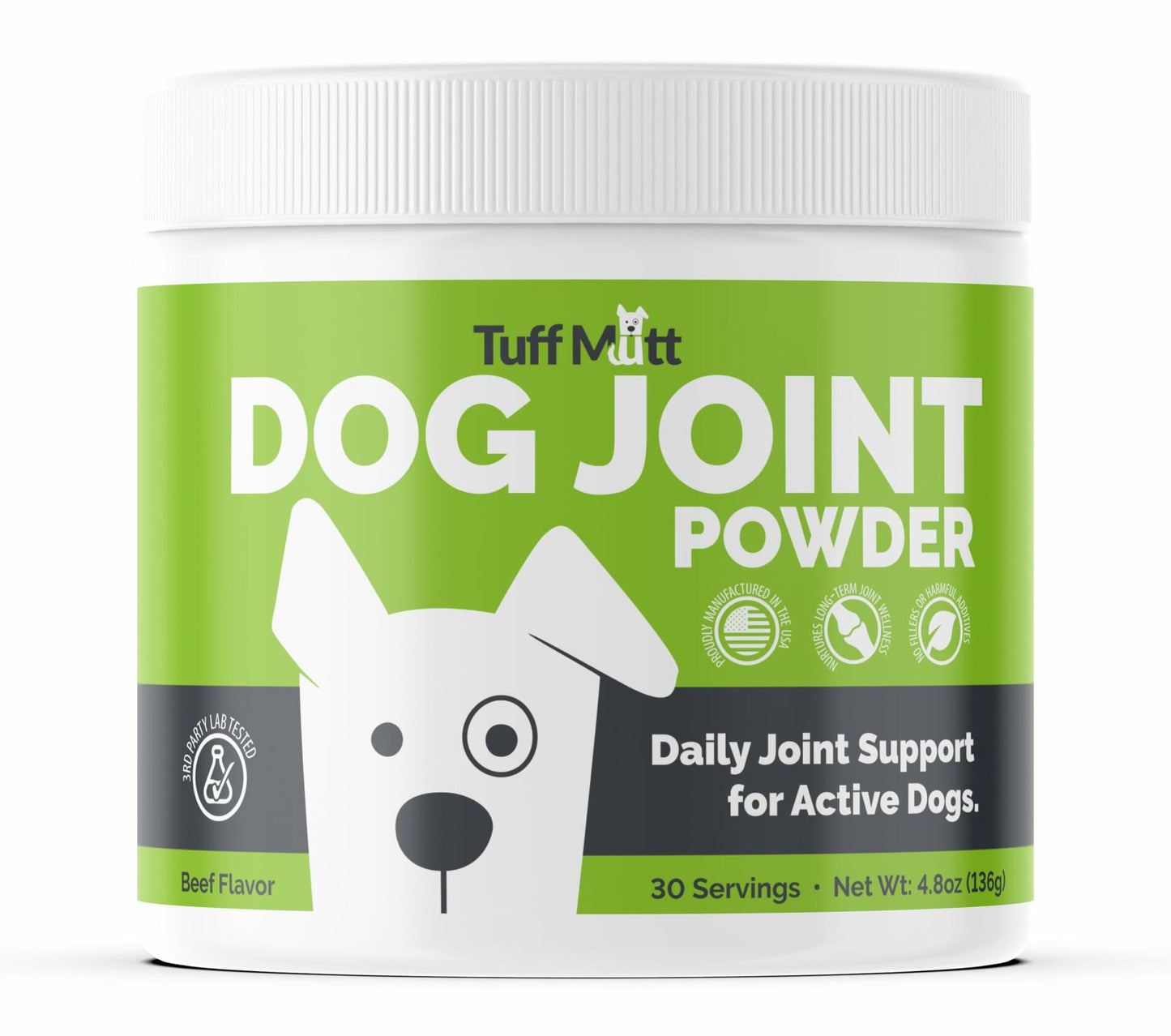 Dog Joint Support Powder – Beef Flavor Glucosamine Supplement for Mobility