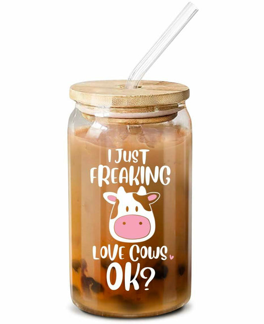 NewEleven 16oz Coffee Mug Cow Gifts For Women Cute Funny Birthday Gift