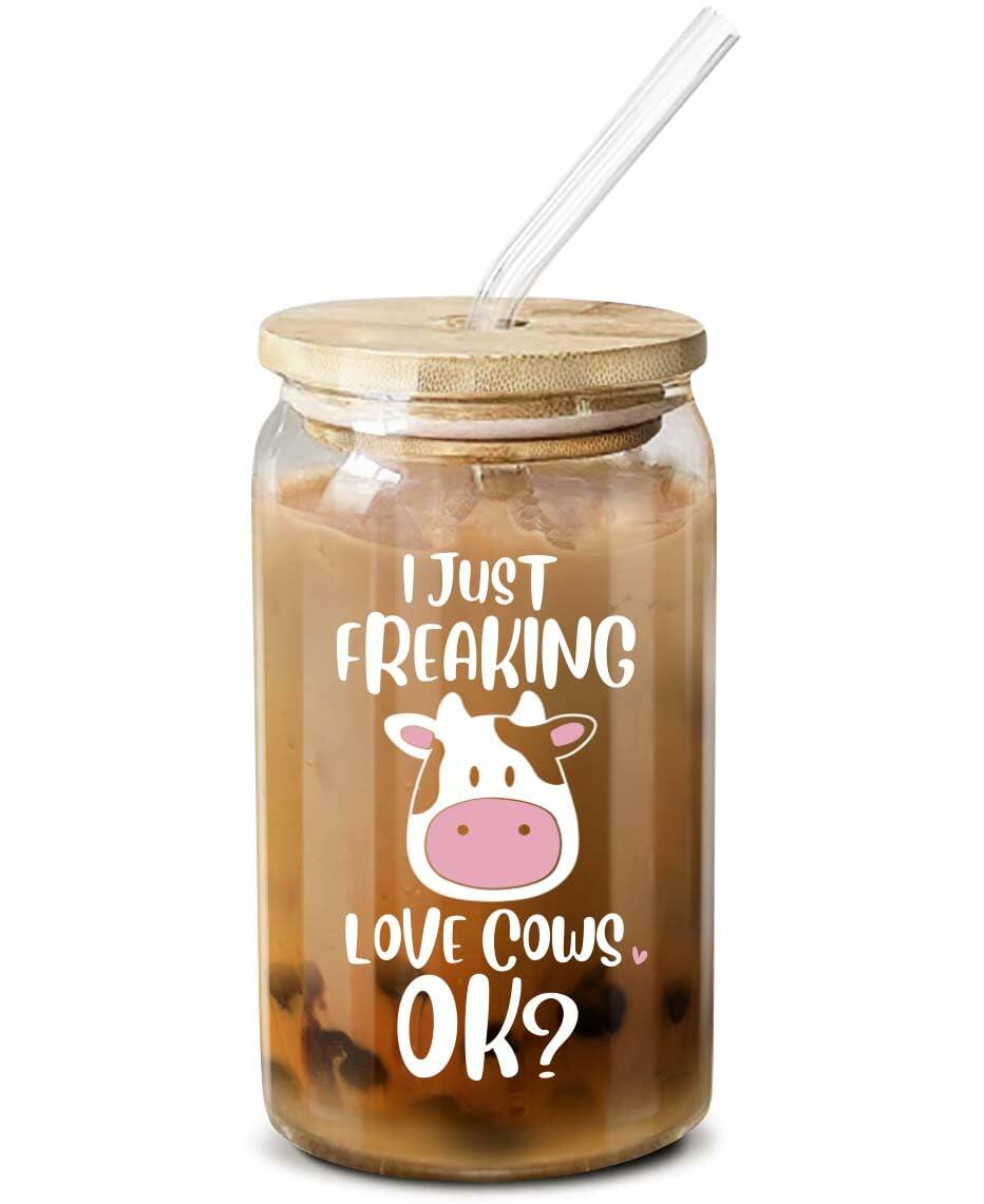 NewEleven 16oz Coffee Mug Cow Gifts For Women Cute Funny Birthday Gift