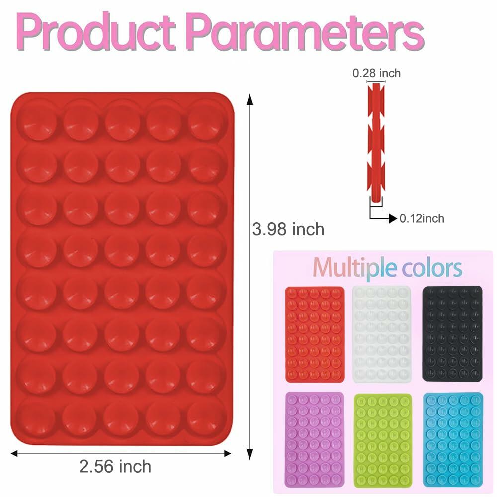 YZLELEQ Silicone Suction Phone Holder Double-Sided Mount Pink iPhone Android