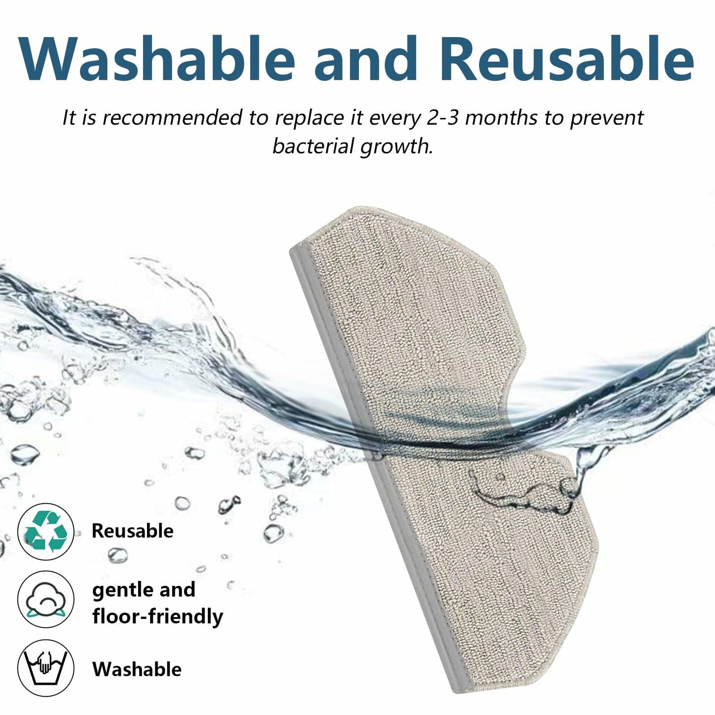 8PCS Mop Pads for Narwal Freo X Plus Robot Vacuum Cleaner Washable Reusable