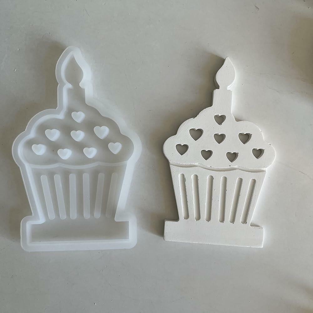 DIY Heart Cake Tea Light Candle Holder Silicone Mold for Resin Craft