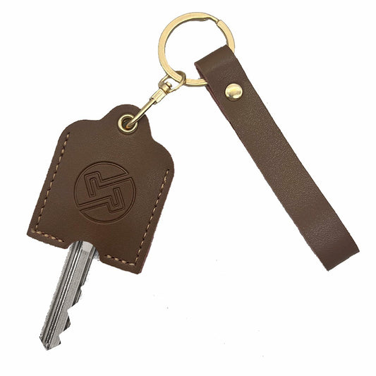 KARENSKEYS Handmade Leather Car Key Cover Sleeve with Keychain Loop