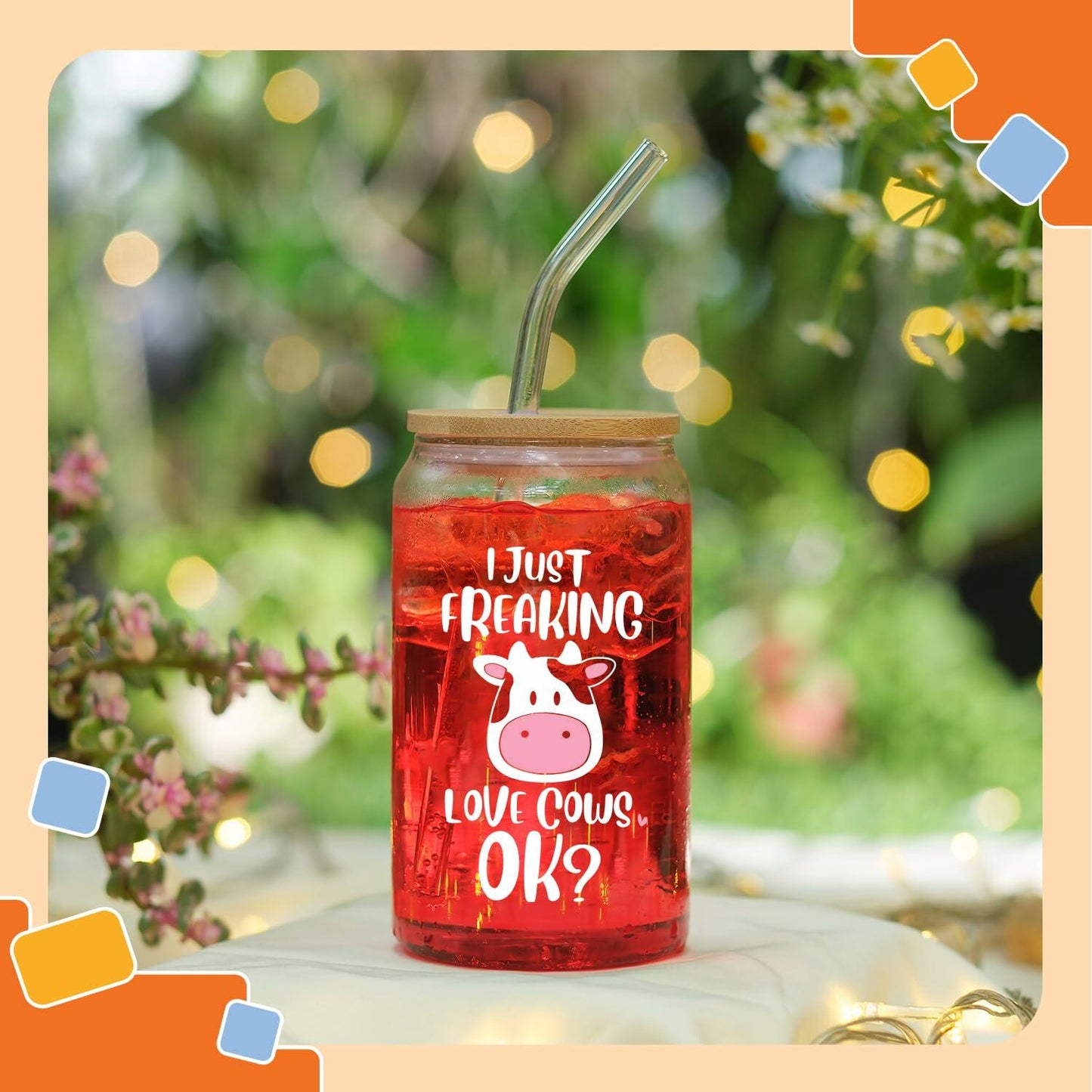 NewEleven 16oz Coffee Mug Cow Gifts For Women Cute Funny Birthday Gift