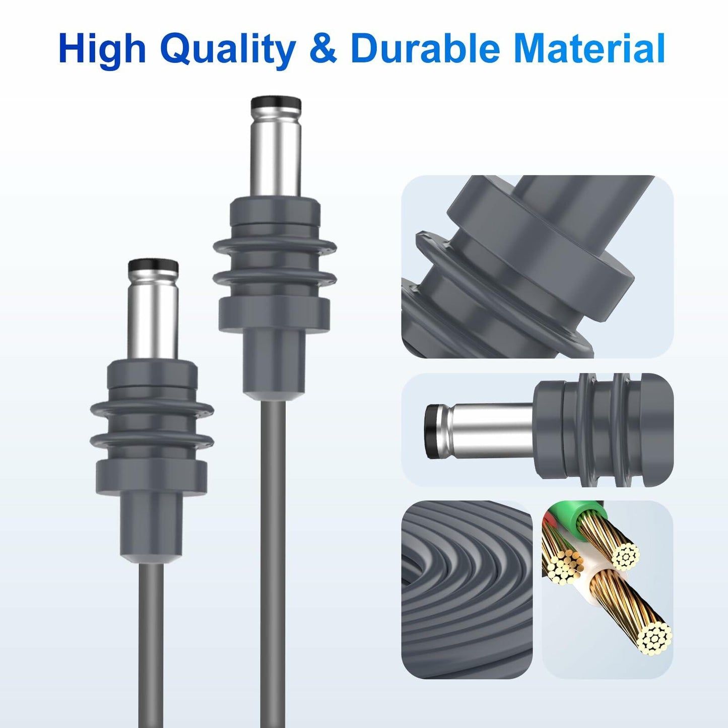 DC Power Cable 10M 32.8FT for Starlink Mini 18AWG Waterproof Gray