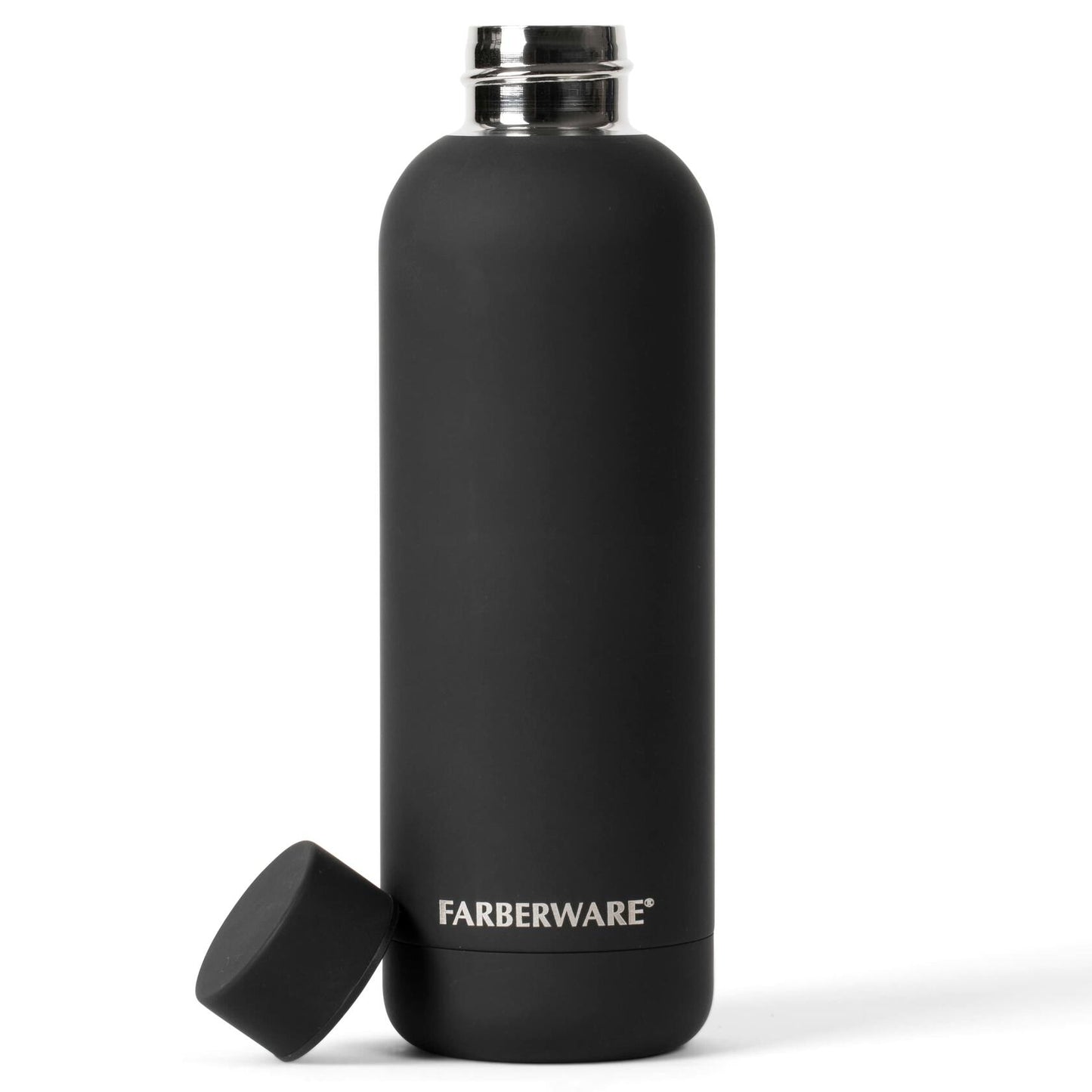Farberware Stainless Steel Water Bottle 16oz Insulated Hot Cold Black