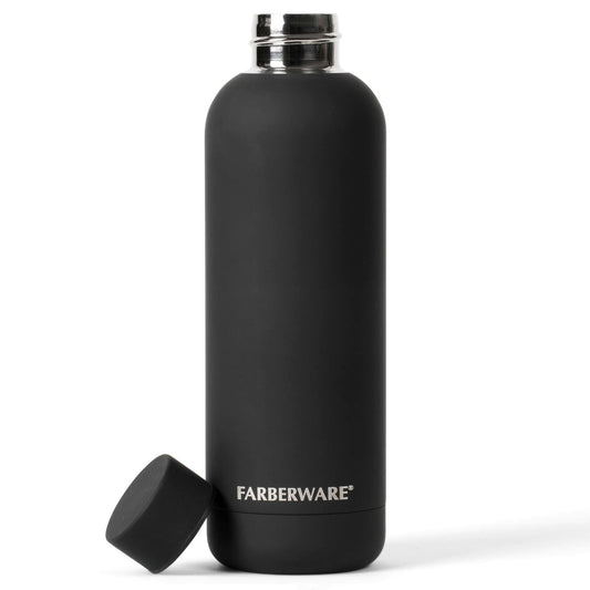 Farberware Stainless Steel Water Bottle 16oz Insulated Hot Cold Black