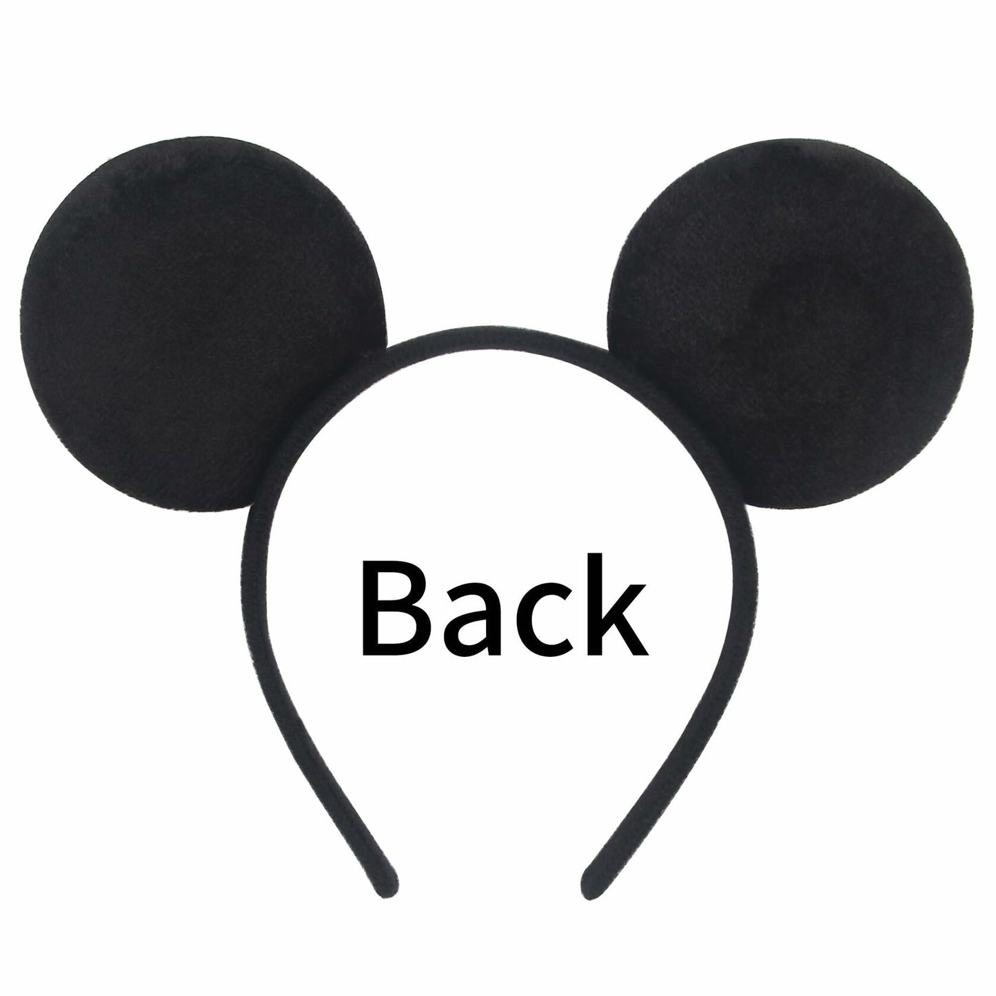 2-Pack Black Mouse Ears Headband Velvet Hair Bow Headwear for Women Kids