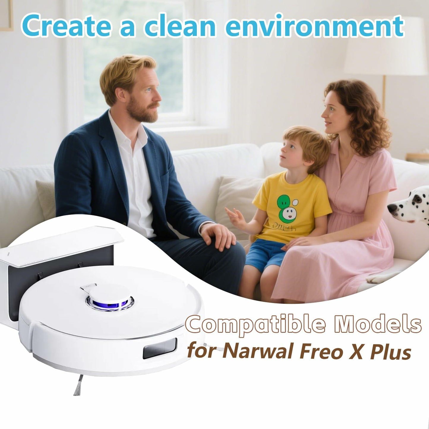 8PCS Mop Pads for Narwal Freo X Plus Robot Vacuum Cleaner Washable Reusable