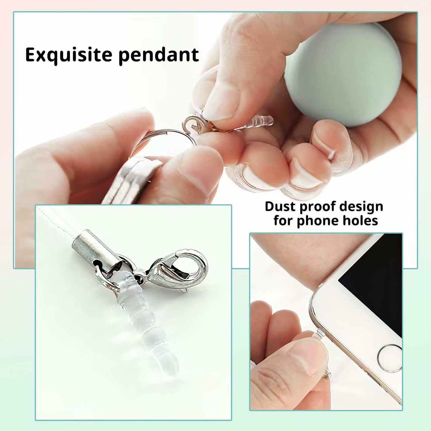 Macaron Phone Screen Cleaner 4PCS Mobile Screen Cleaning Ball Wipe Pendant