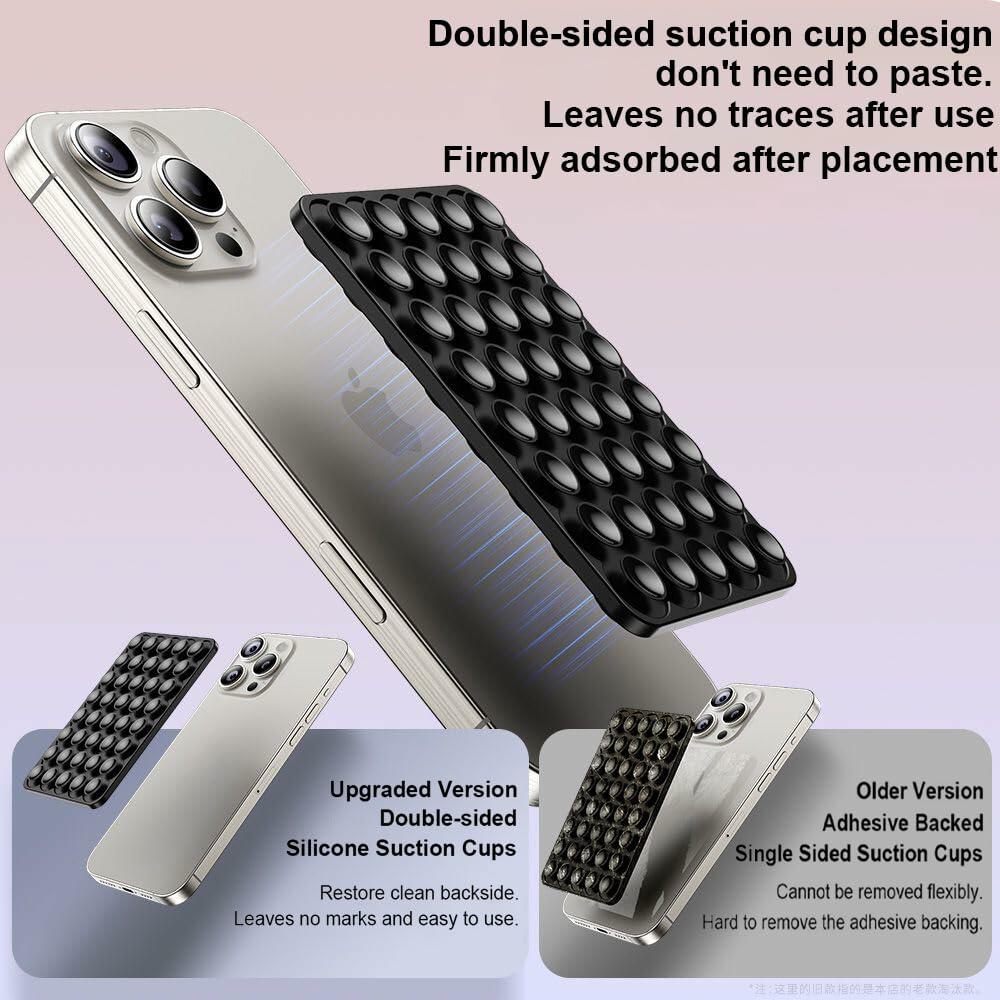 YZLELEQ Silicone Suction Phone Holder Double-Sided Mount Pink iPhone Android