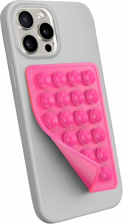 YZLELEQ Silicone Suction Phone Holder Double-Sided Mount Pink iPhone Android