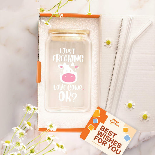 NewEleven 16oz Coffee Mug Cow Gifts For Women Cute Funny Birthday Gift