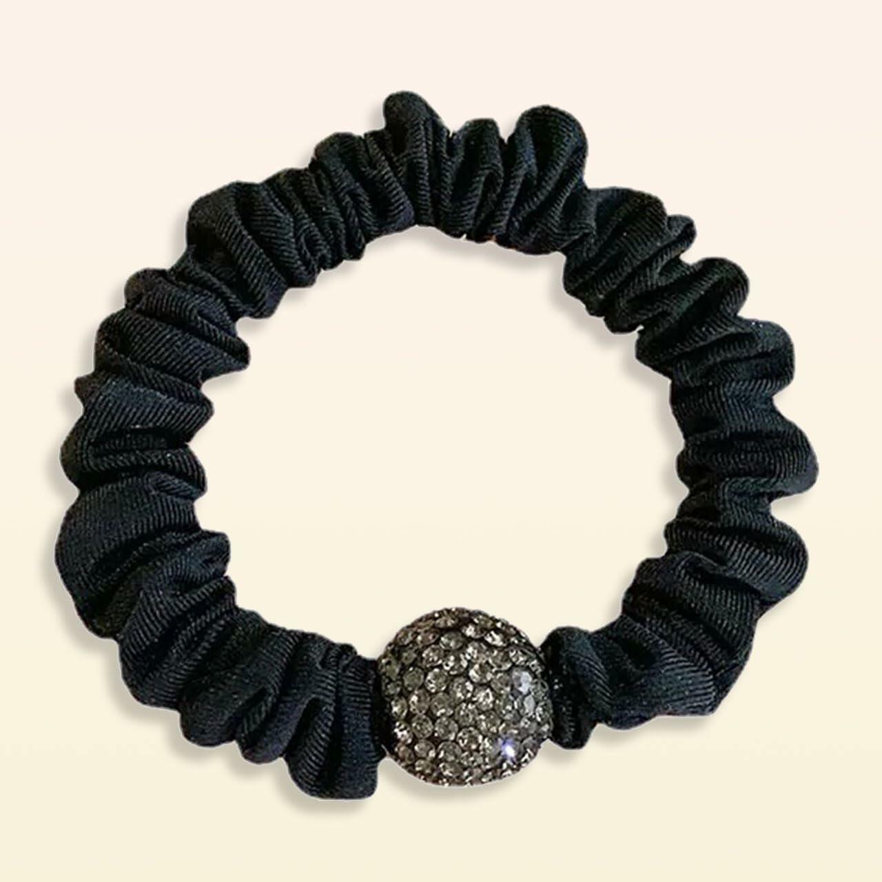 Generic Silk Hair Scrunchies for Women Black Elastic Satin Hair Ties