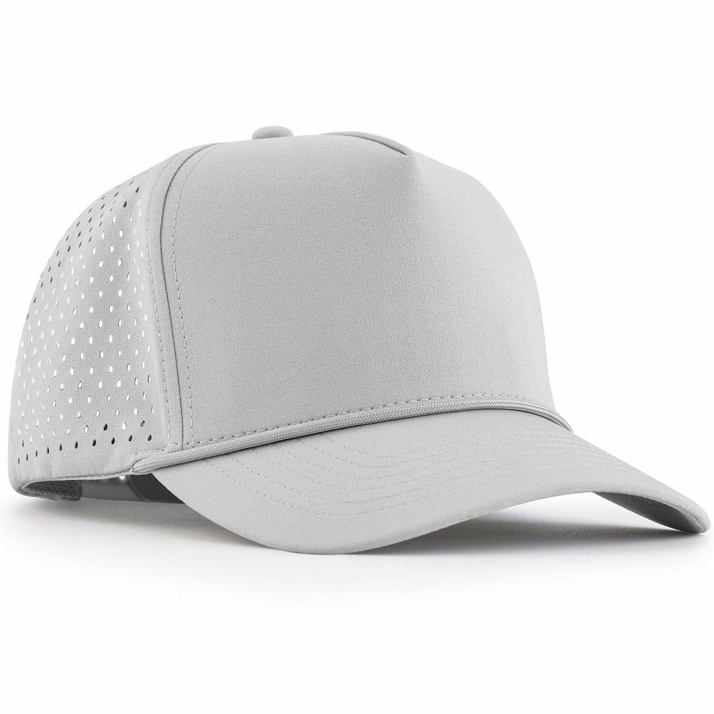 Falidem 5-Panel Trucker Hat Quick Dry Laser Cut Mesh Snapback Baseball Cap