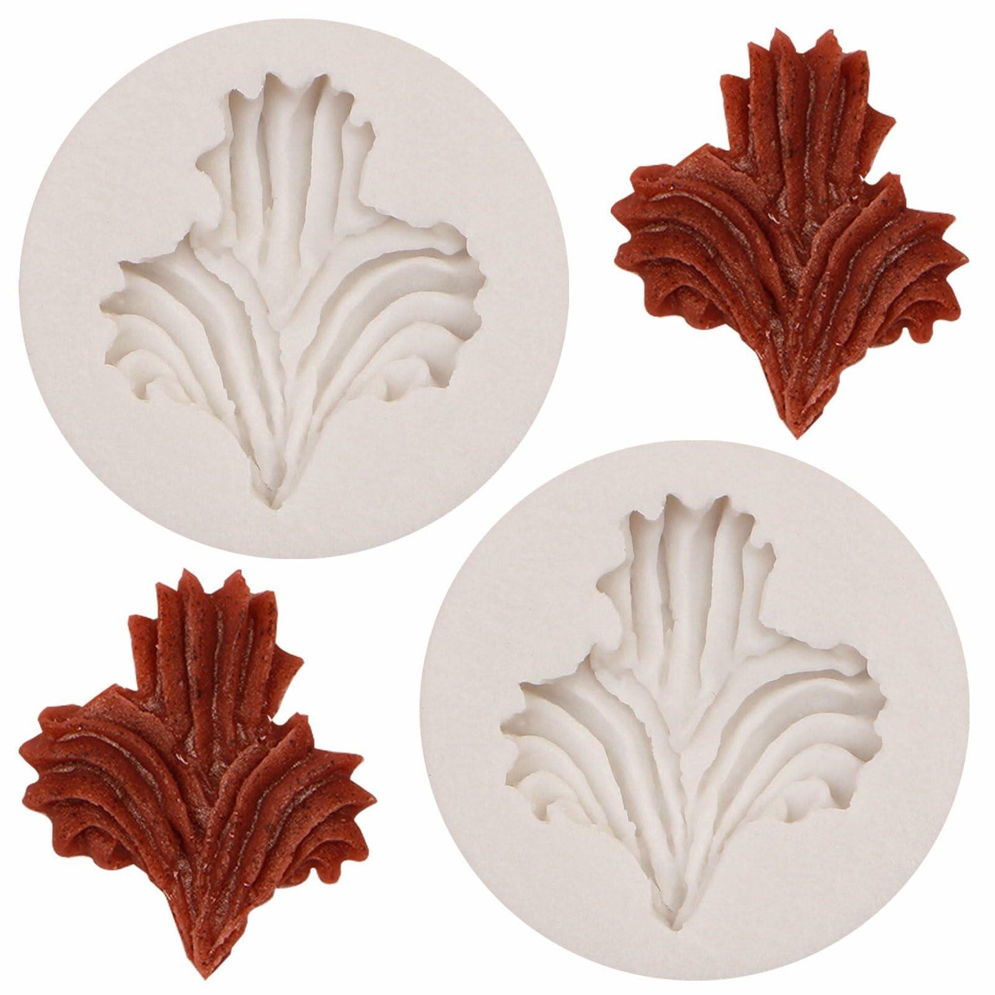 Heart Shaped Silicone Chocolate Mold Rose Flower Fondant Cake Decor 2pc