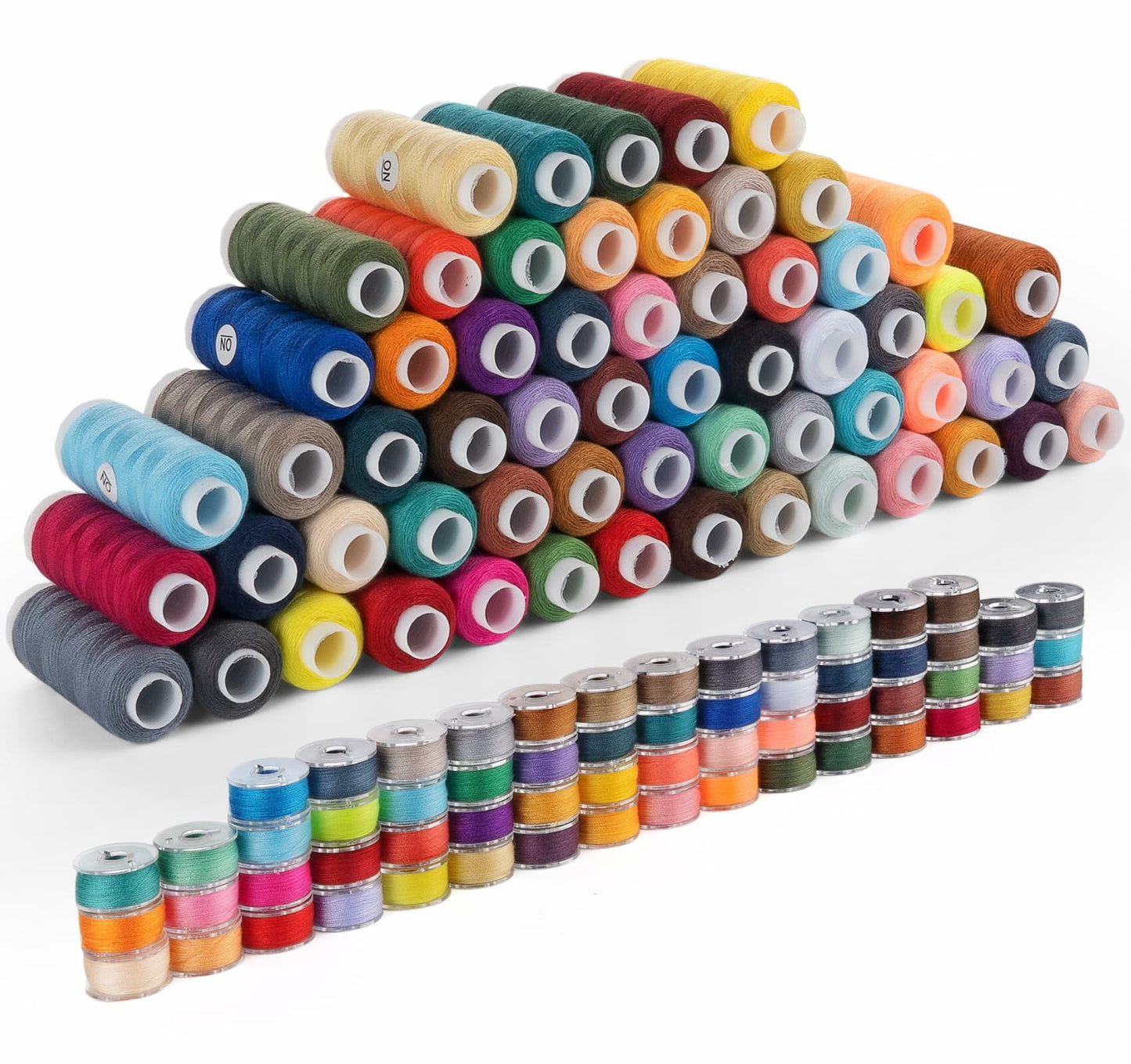 StiVerse 144PC Sewing Thread Bobbins 60 Colors 500Y Polyester DIY Supplies