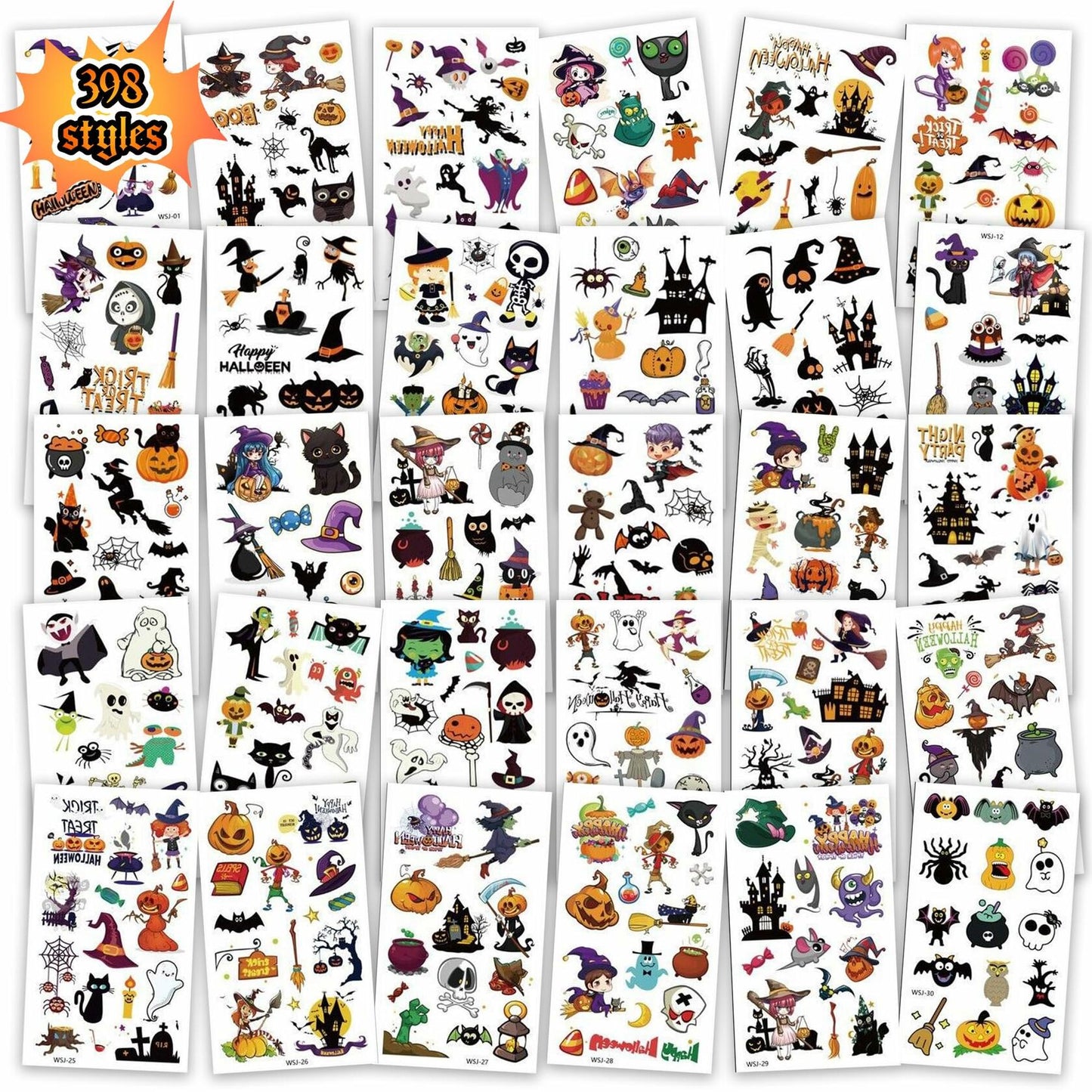 Halloween Temporary Tattoos for Kids 30 Sheets Party Favors