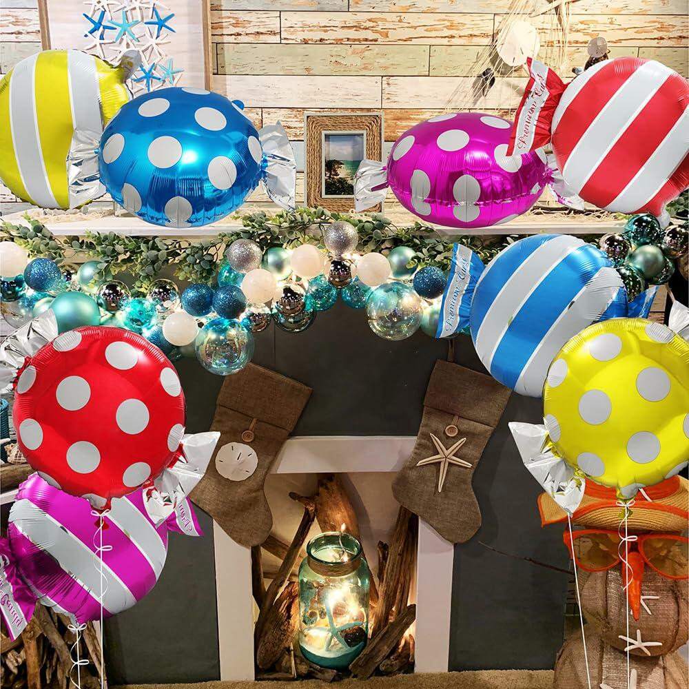 Deermon Candy Bar Mylar Foil Balloons 8 Pack Colorful Party Decor