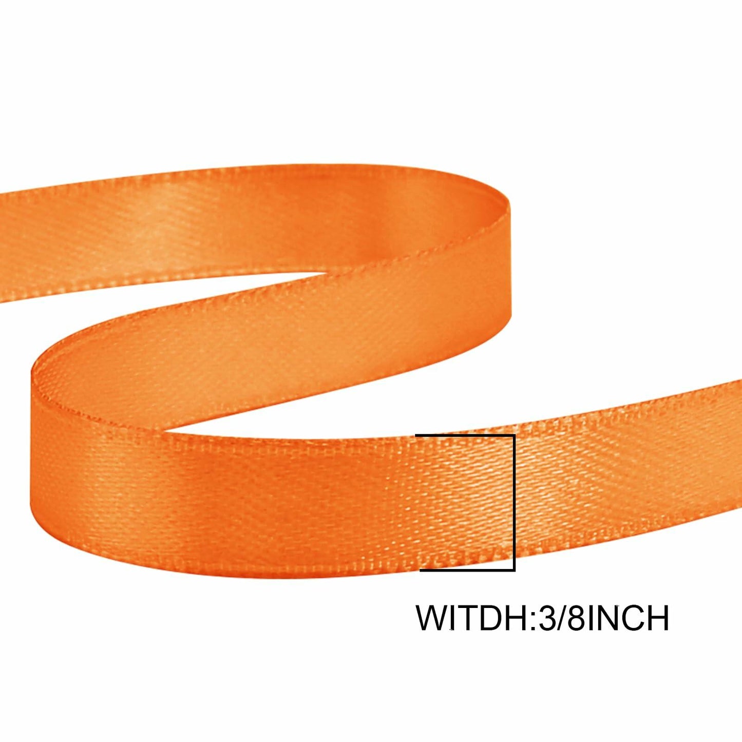GTYBOVA 3/8" x 50 Yards Double Face Satin Ribbon Orange Polyester Crafts