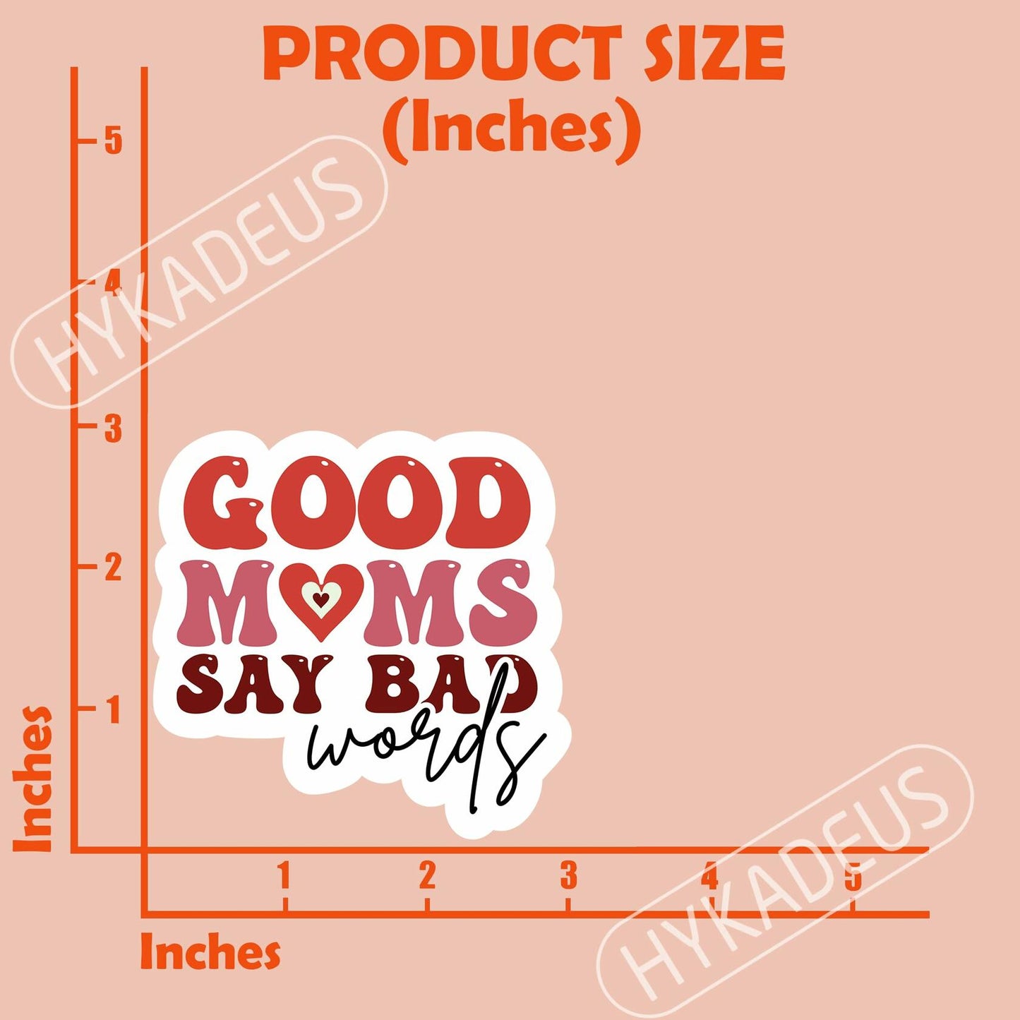 3Pcs Funny Mom Stickers Good Moms Say Bad Words Vinyl Decals 3”x2.9”