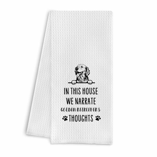 Qpenm Golden Retriever Kitchen Dish Towels - Golden Dog Lovers Hand Tea Towel 16
