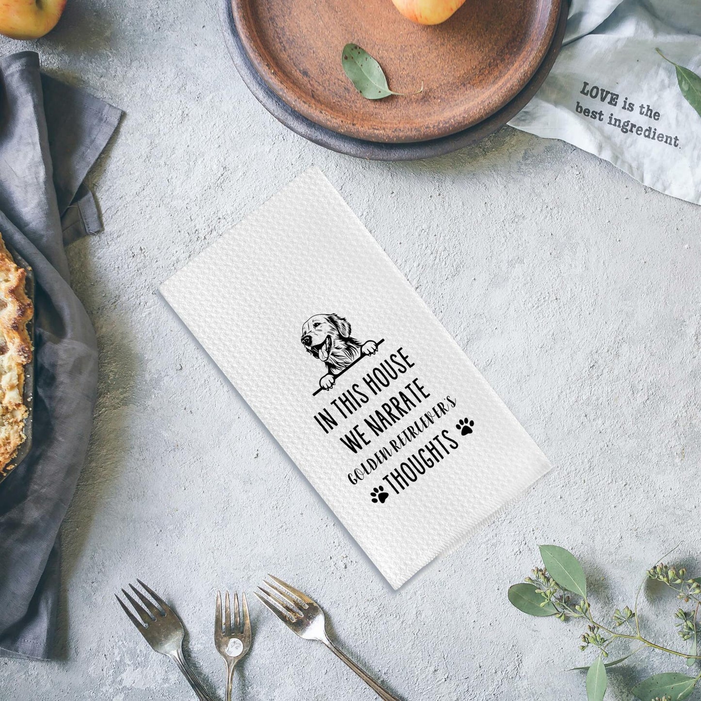 Qpenm Golden Retriever Kitchen Dish Towels - Golden Dog Lovers Hand Tea Towel 16