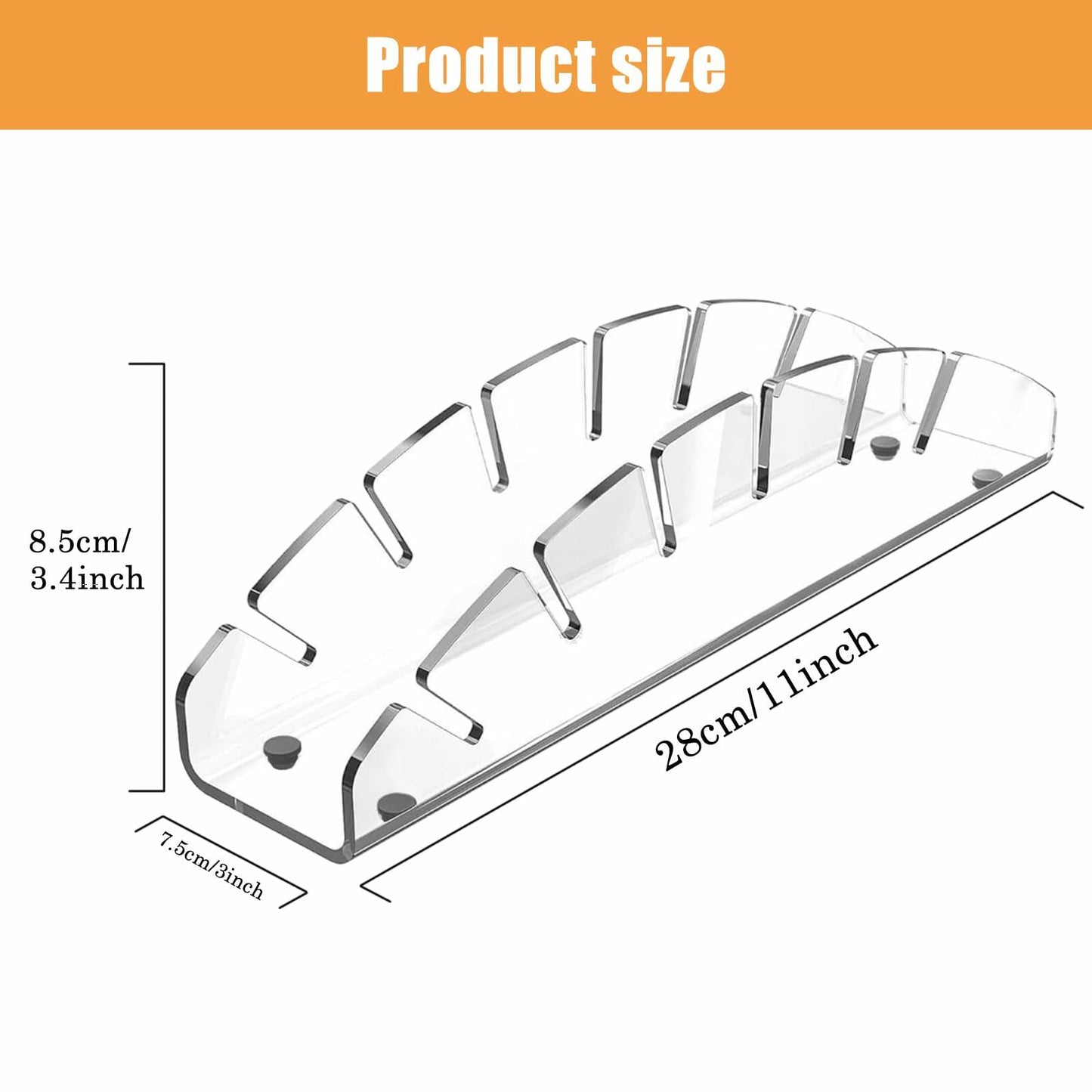 Hokisei Acrylic Hat Stand 2 Pack, No-Install Organizer for 12 Baseball Caps