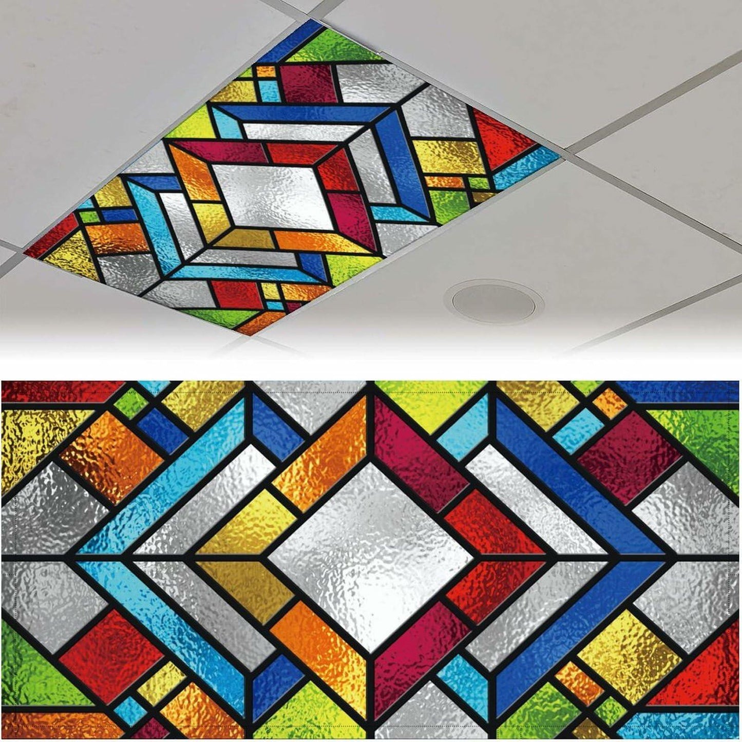 2PCS Fluorescent Light Covers – Anti-Glare Decorative Ceiling Panels