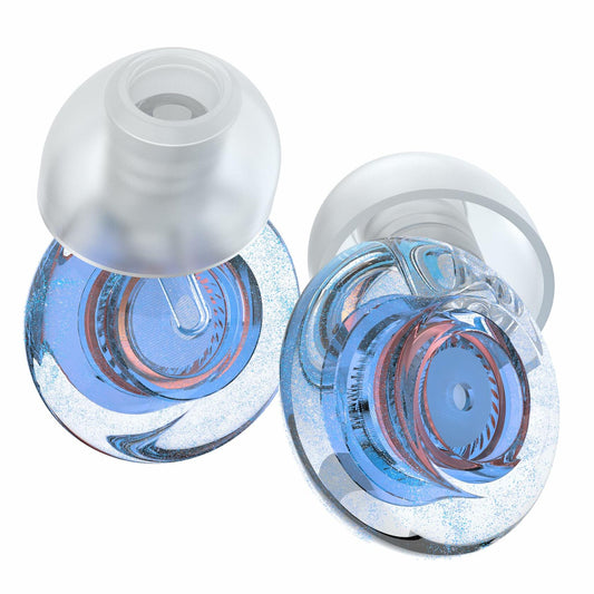 Reusable Silicone Ear Plugs 5 Pairs High Fidelity S/M/L 18-25dB Blue