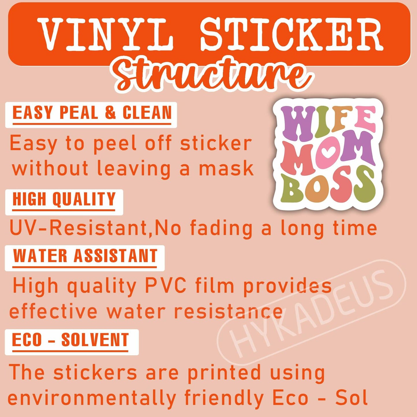 3Pcs Wife Mom Boss Stickers Funny Mom Life Waterproof Vinyl Decals