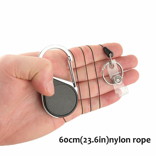 NBGDT 2PCS Retractable Key Ring Anti-Lost Keychain 23.6in Nylon Rope
