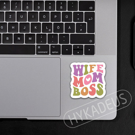3Pcs Wife Mom Boss Stickers Funny Mom Life Waterproof Vinyl Decals