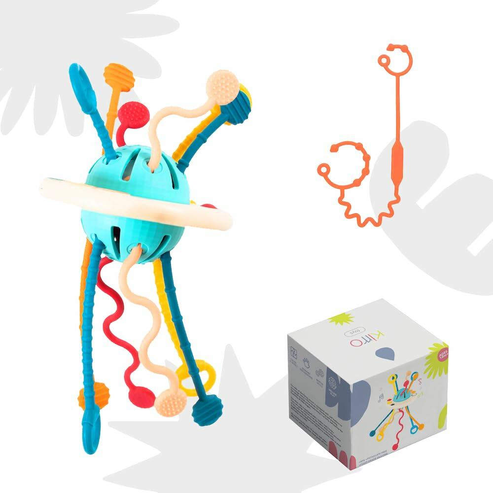 Kirro Montessori Pull String Baby Toy – Silicone, 18+ Months