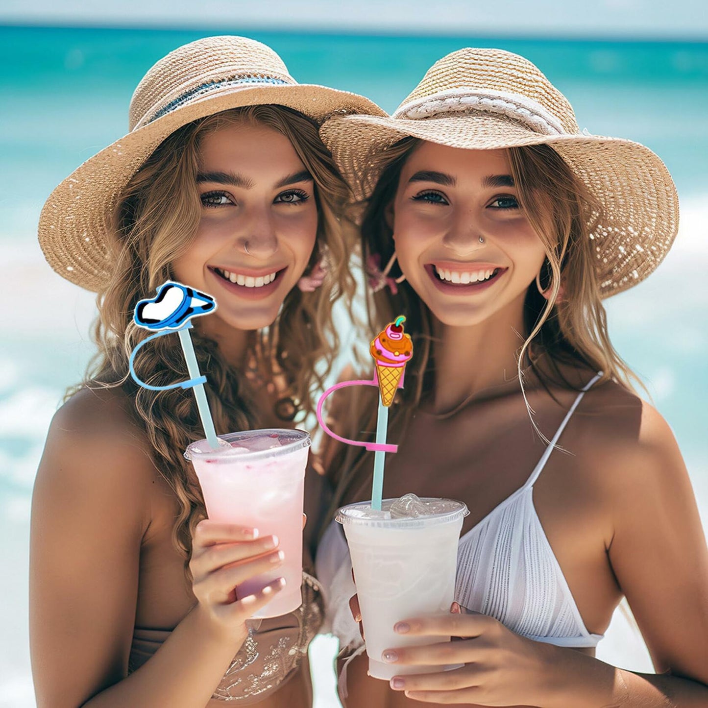 5Pcs Silicone Straw Cap Covers for Stanley Cup 30oz 40oz Reusable Tips