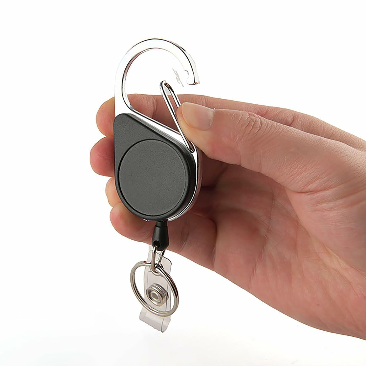 NBGDT 2PCS Retractable Key Ring Anti-Lost Keychain 23.6in Nylon Rope