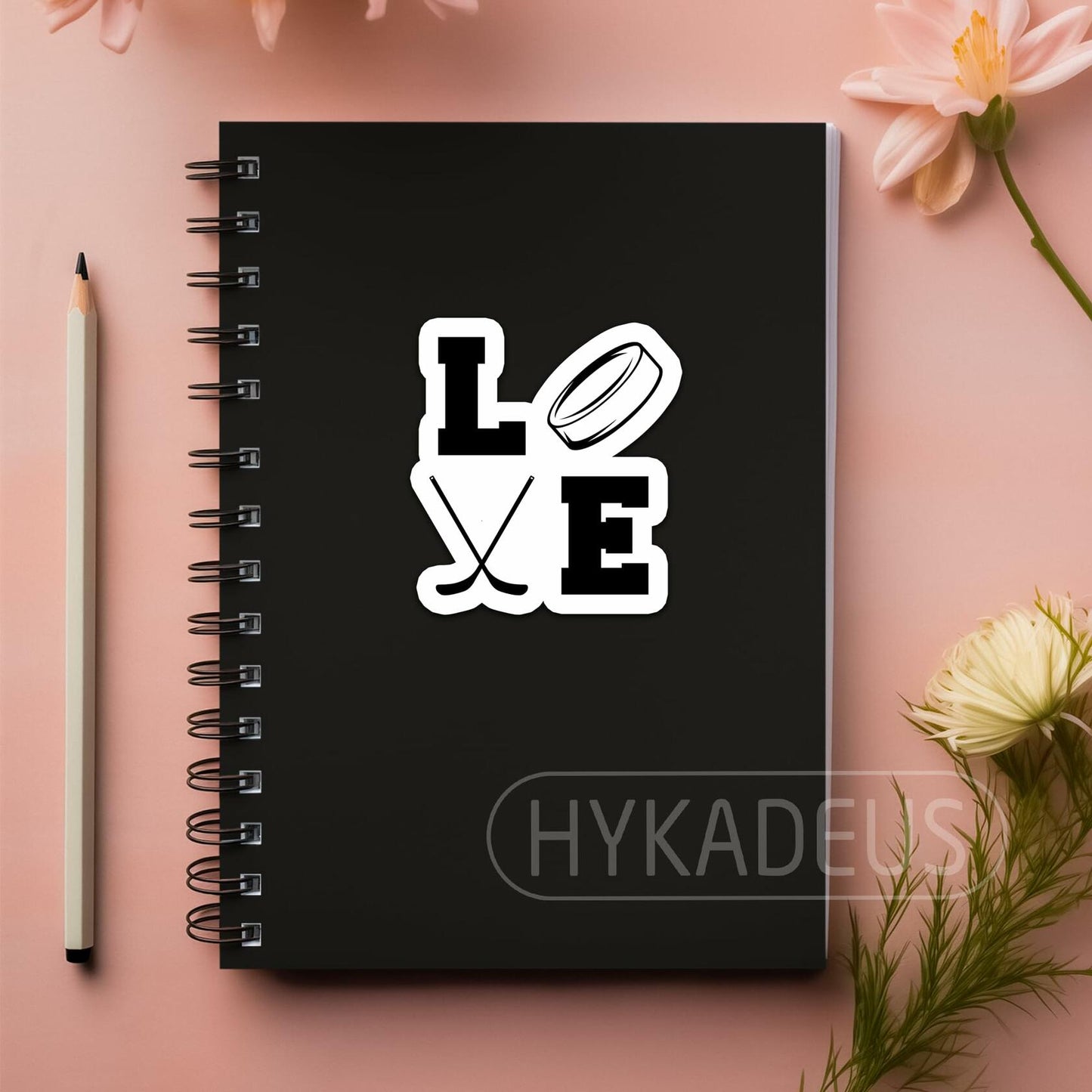Love Hockey Stickers 3pcs Waterproof Vinyl Decals Laptop Bottle Helmet