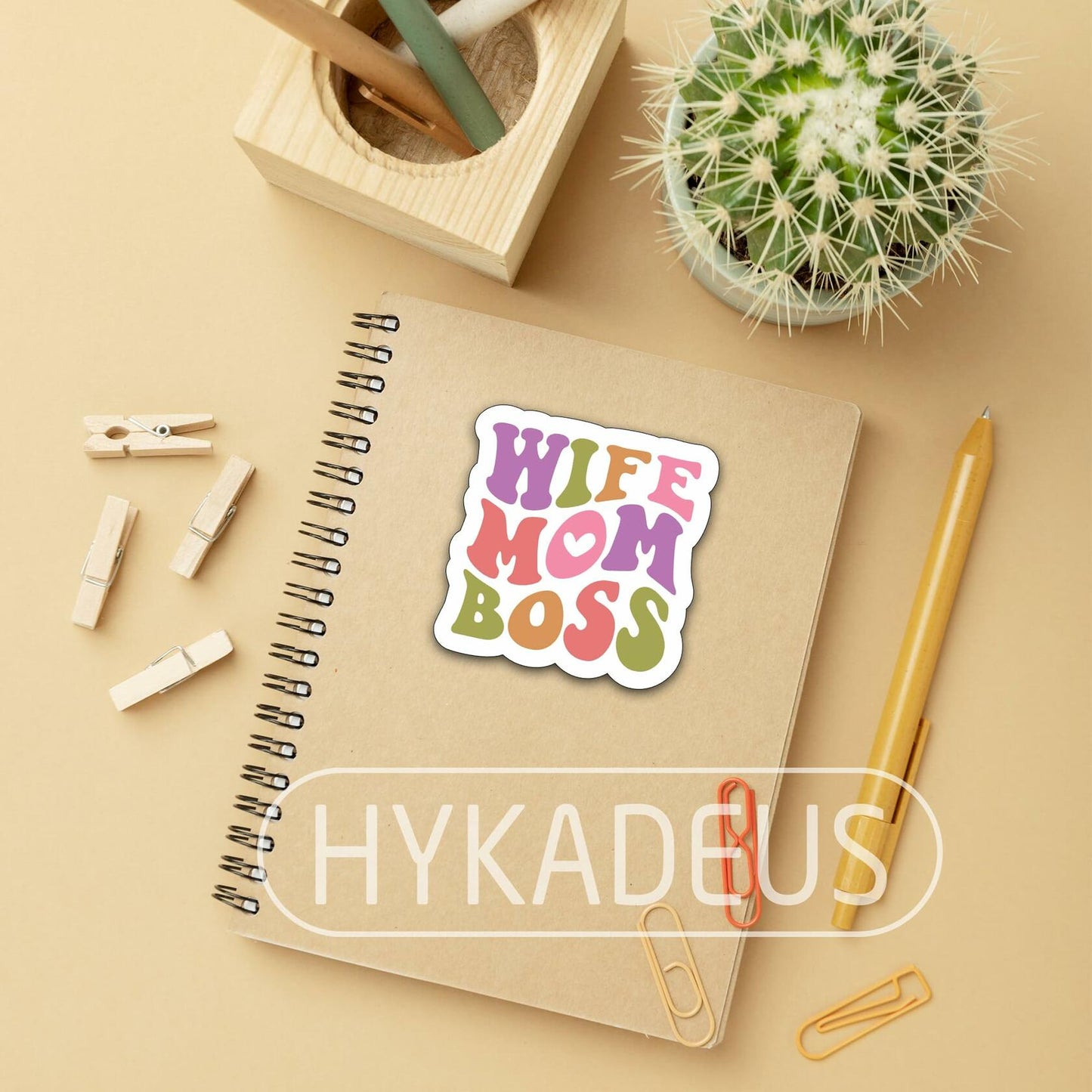 3Pcs Wife Mom Boss Stickers Funny Mom Life Waterproof Vinyl Decals