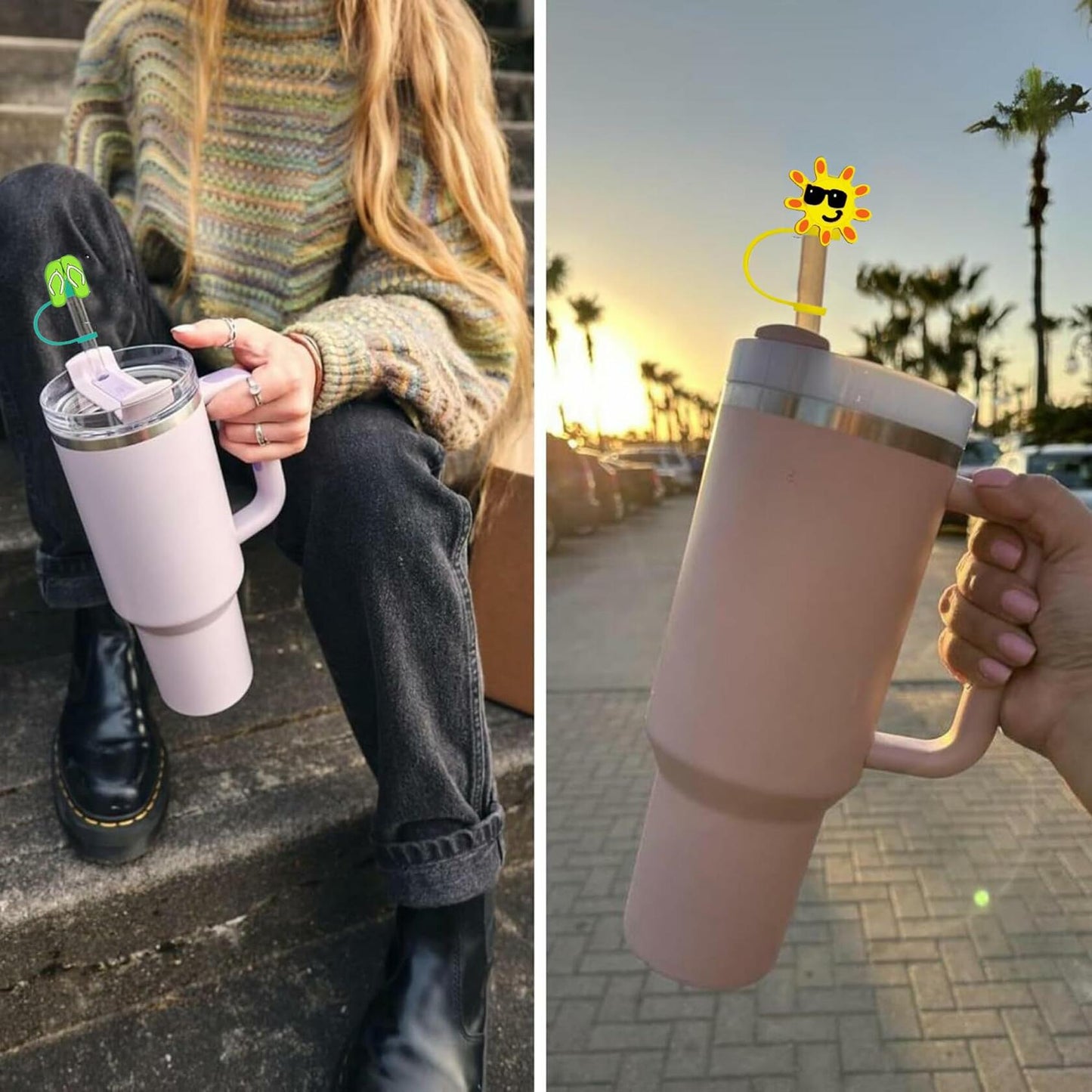 5Pcs Silicone Straw Cap Covers for Stanley Cup 30oz 40oz Reusable Tips