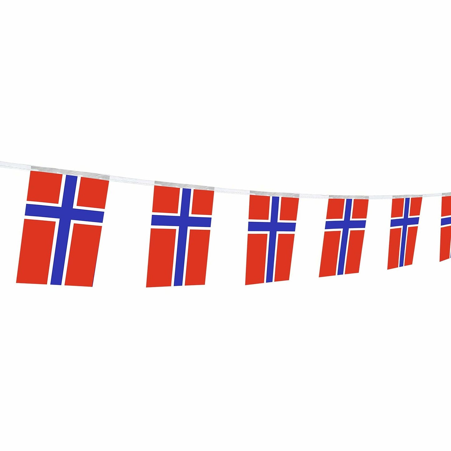 Norway String Flag Banner 16ft 20 Mini Flags 5.5x8.2in Party Decor