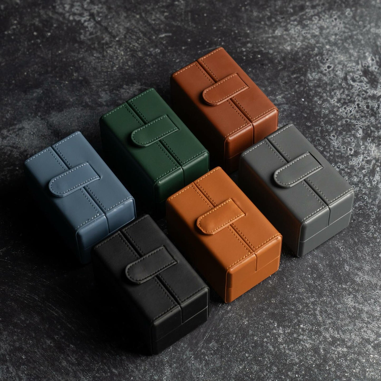 HOUSEOFHIGGINS Travel Watch Case Vegan Leather Fits Up to 42mm Watches