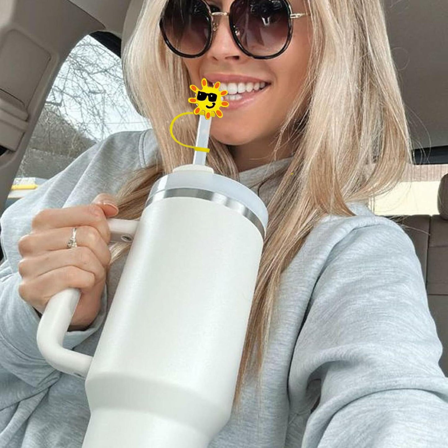 5Pcs Silicone Straw Cap Covers for Stanley Cup 30oz 40oz Reusable Tips