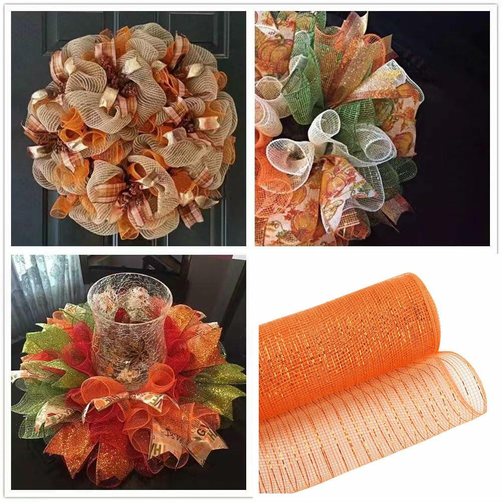 JStnana Light Champagne Deco Mesh Ribbon 10" 30ft Wreath Craft Supplies