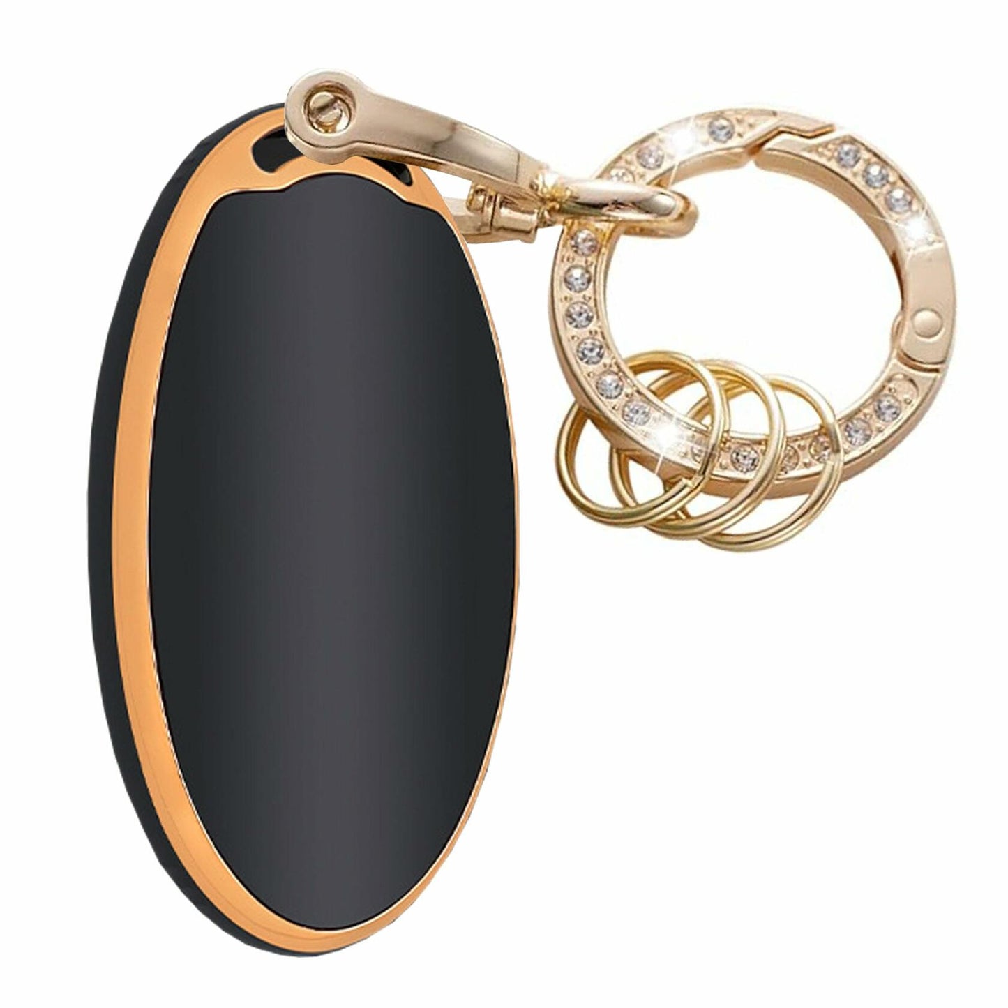 Hyundai Key Fob Cover Shell with Keychain 5 Buttons Black-Gold TAPAYICA