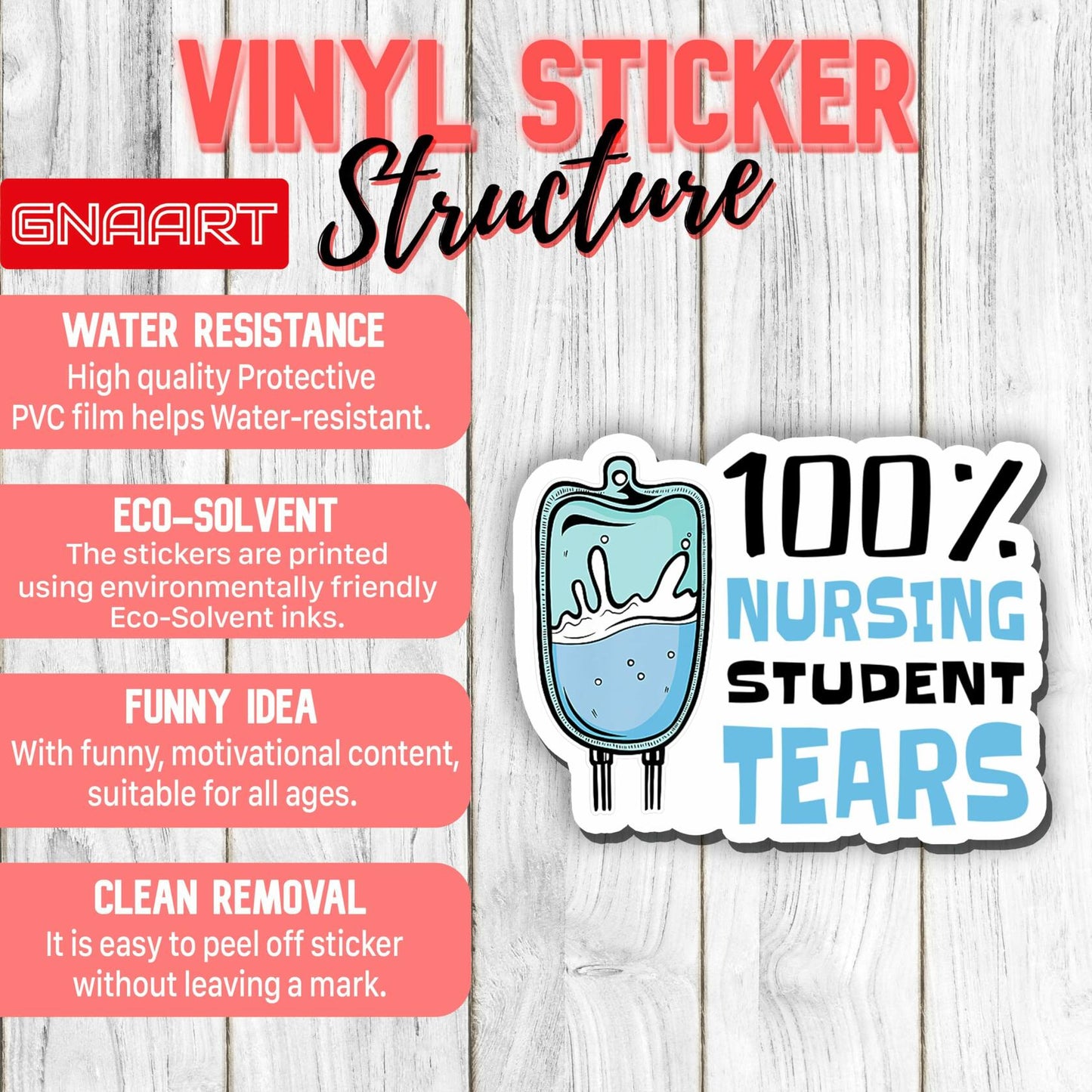 3Pcs Nursing Student Stickers Nurse Medical Vinyl Waterproof Decals 2in
