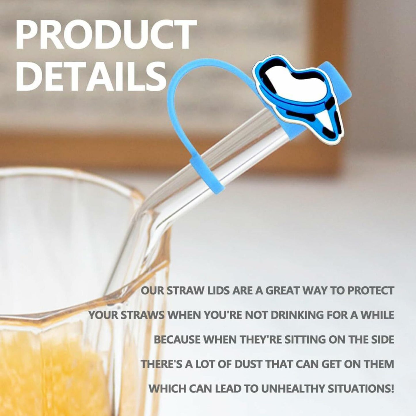 5Pcs Silicone Straw Cap Covers for Stanley Cup 30oz 40oz Reusable Tips