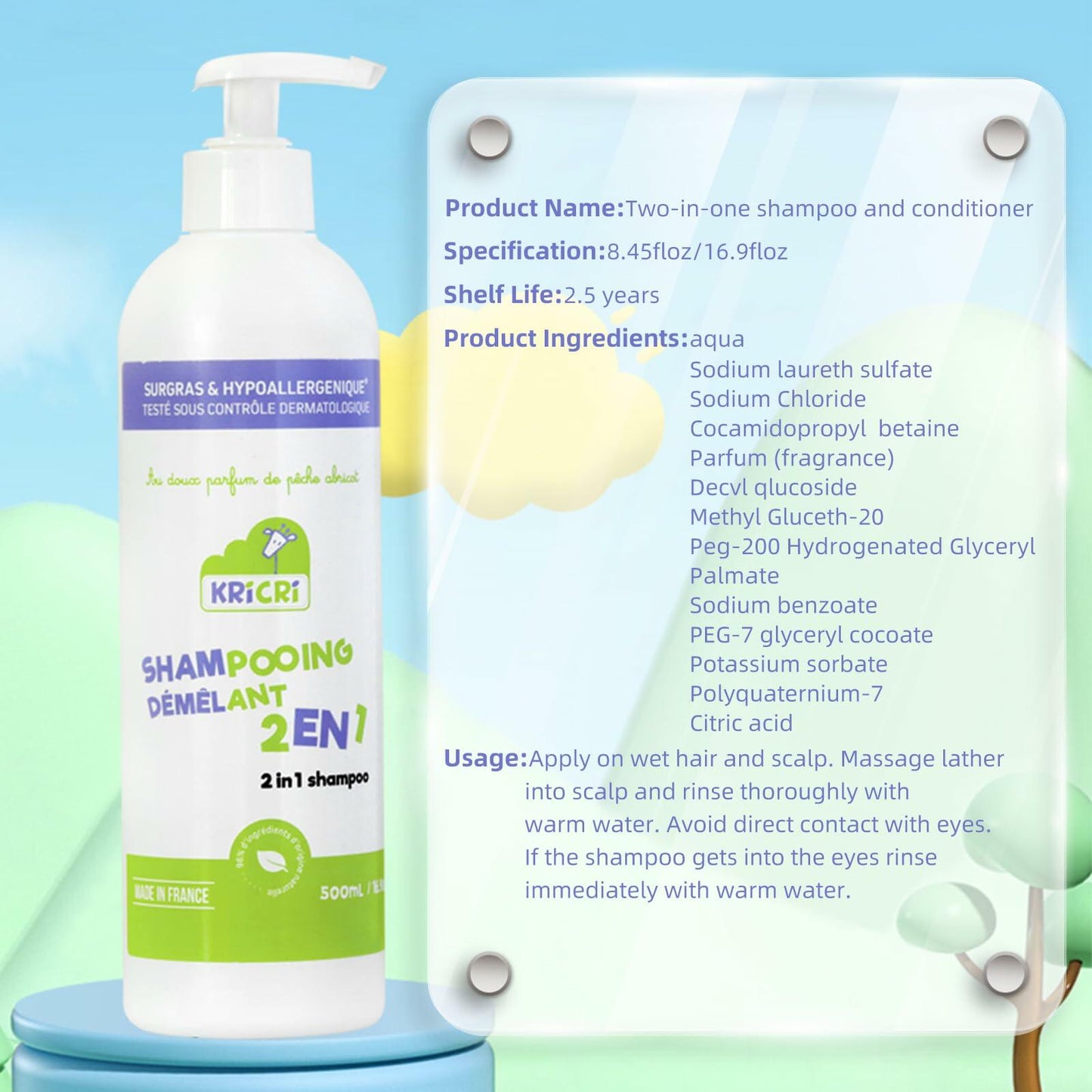 Kids 2-in-1 Shampoo & Conditioner Tear-Free Plant-Based Haircare 16.9oz