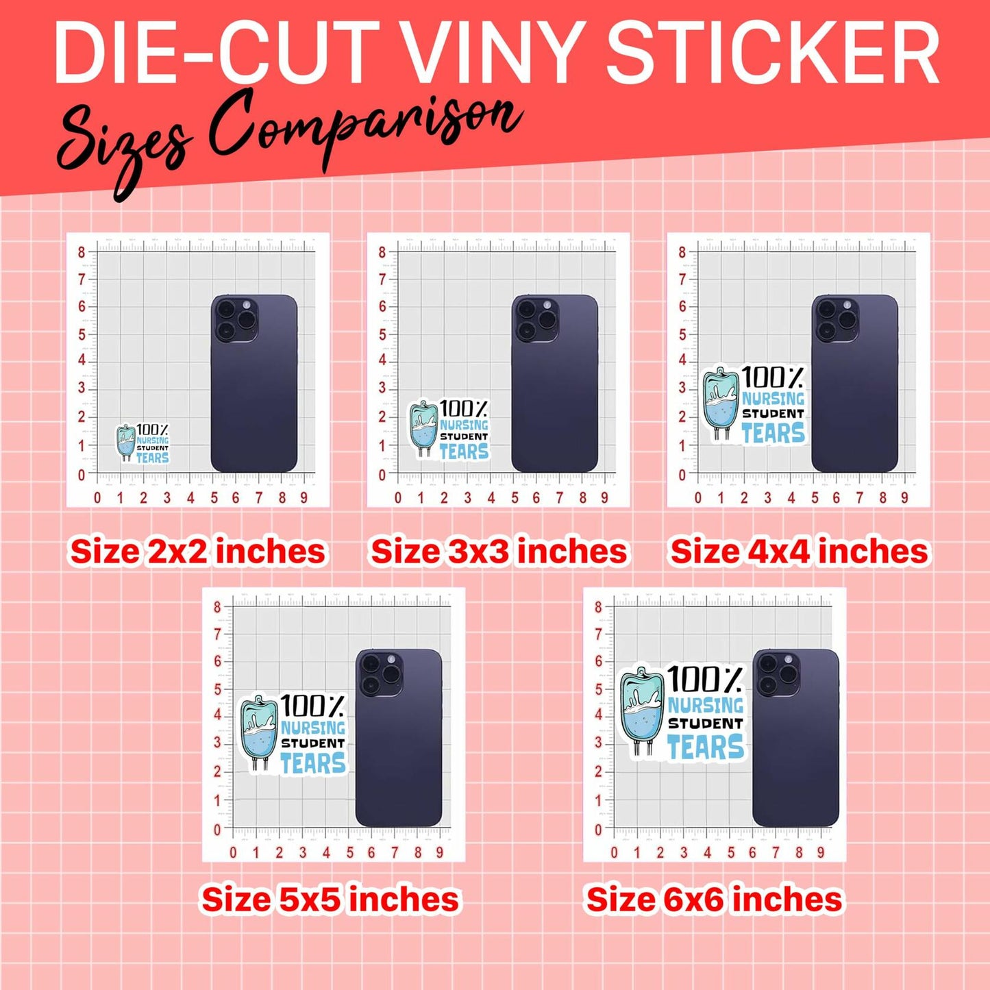 3Pcs Nursing Student Stickers Nurse Medical Vinyl Waterproof Decals 2in