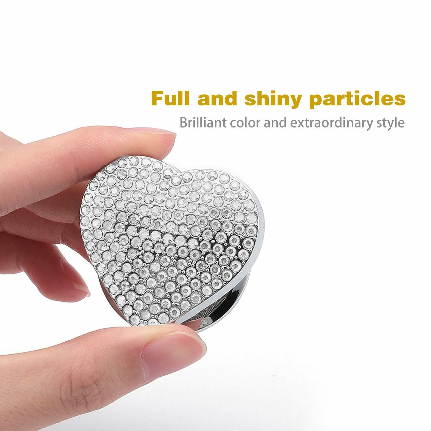 Heart-Shaped Car Engine Start Button Cover Bling Interior Decor White
